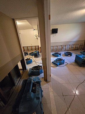 Drying Process for a Flooded Basement