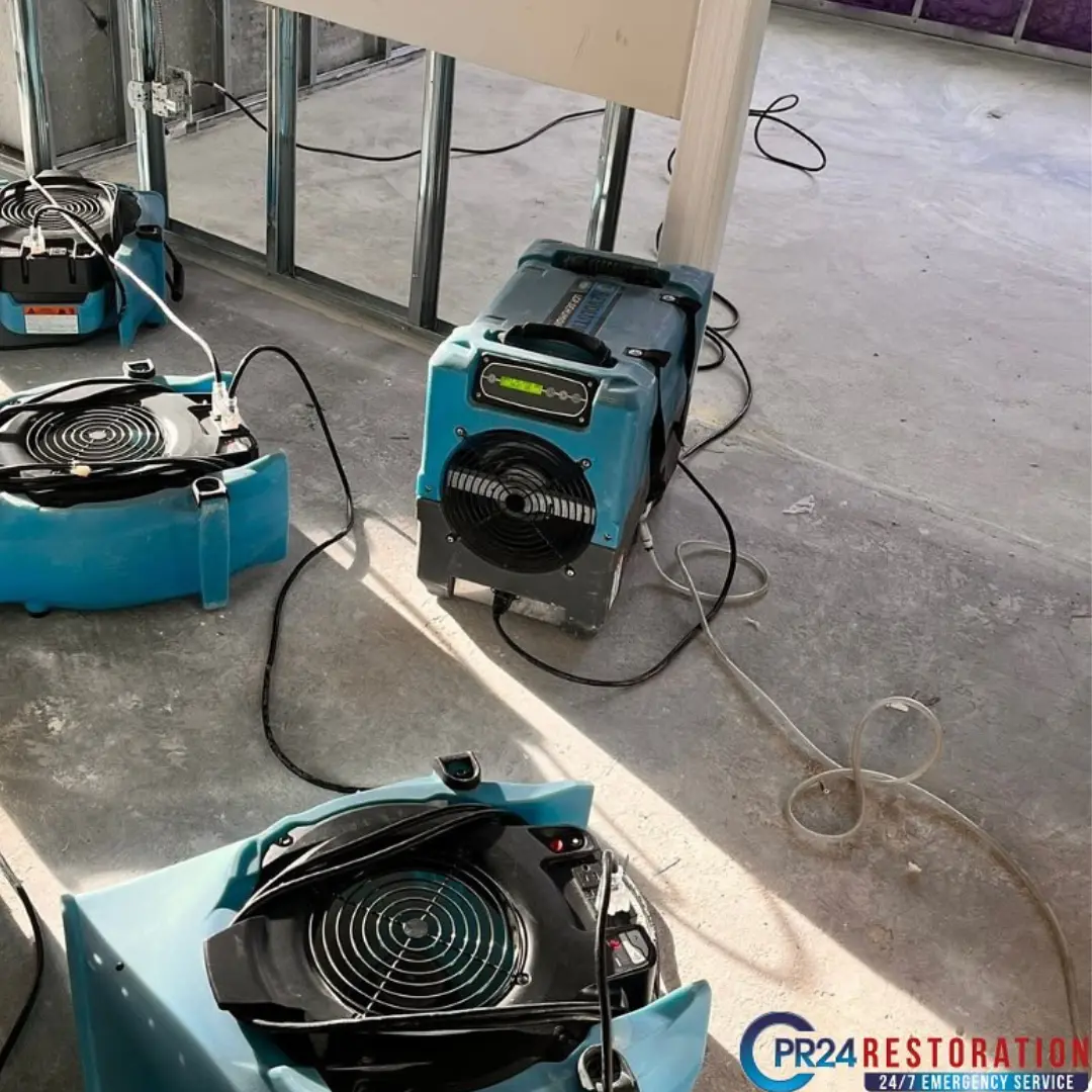 Air movers and dehumidifiers.